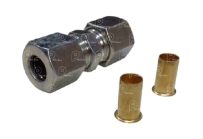 Acople recto tubo a tubo 4mm metal c/ virola