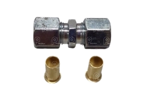 Acople recto tubo a tubo 4mm metal c/ virola