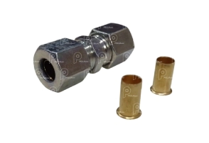 Acople recto tubo a tubo 8mm metal c/virola