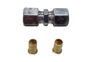 Acople recto tubo a tubo 8mm metal c/virola